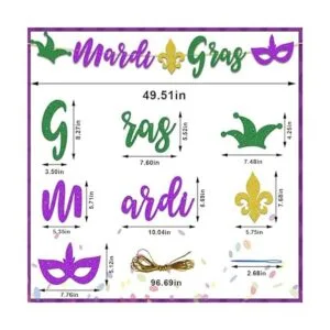 Mardi Gras Decoraciones Mardi Gras Banner Guirnalda de_2