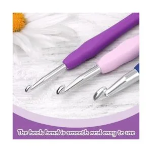 Ganchos de ganchillo de 3 tamaños mango ergonómico para_3