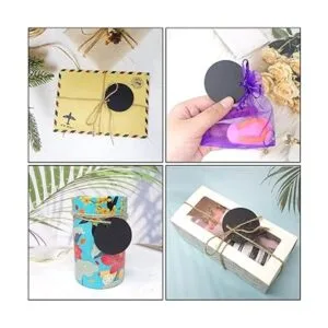 Honbay 100 etiquetas redondas de papel kraft en blanco con_6