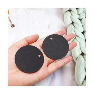 Honbay 100 etiquetas redondas de papel kraft en blanco con_4