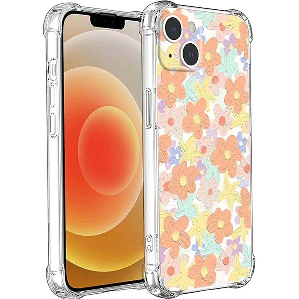 Funda compatible con iPhone 13 con flores diseño_1