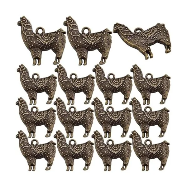 Hmjpng 50 dijes de alpaca colgantes de llama aleación_1