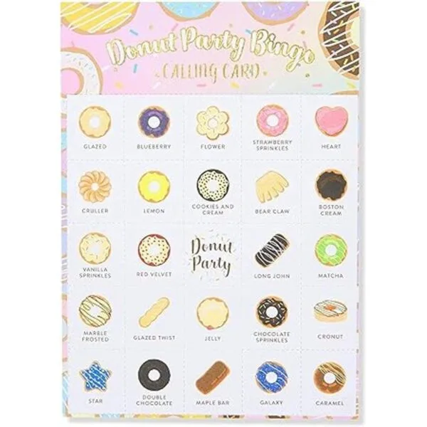 Donut Bingo Party Game para cumpleaños Donut Grow Up 5 x_6