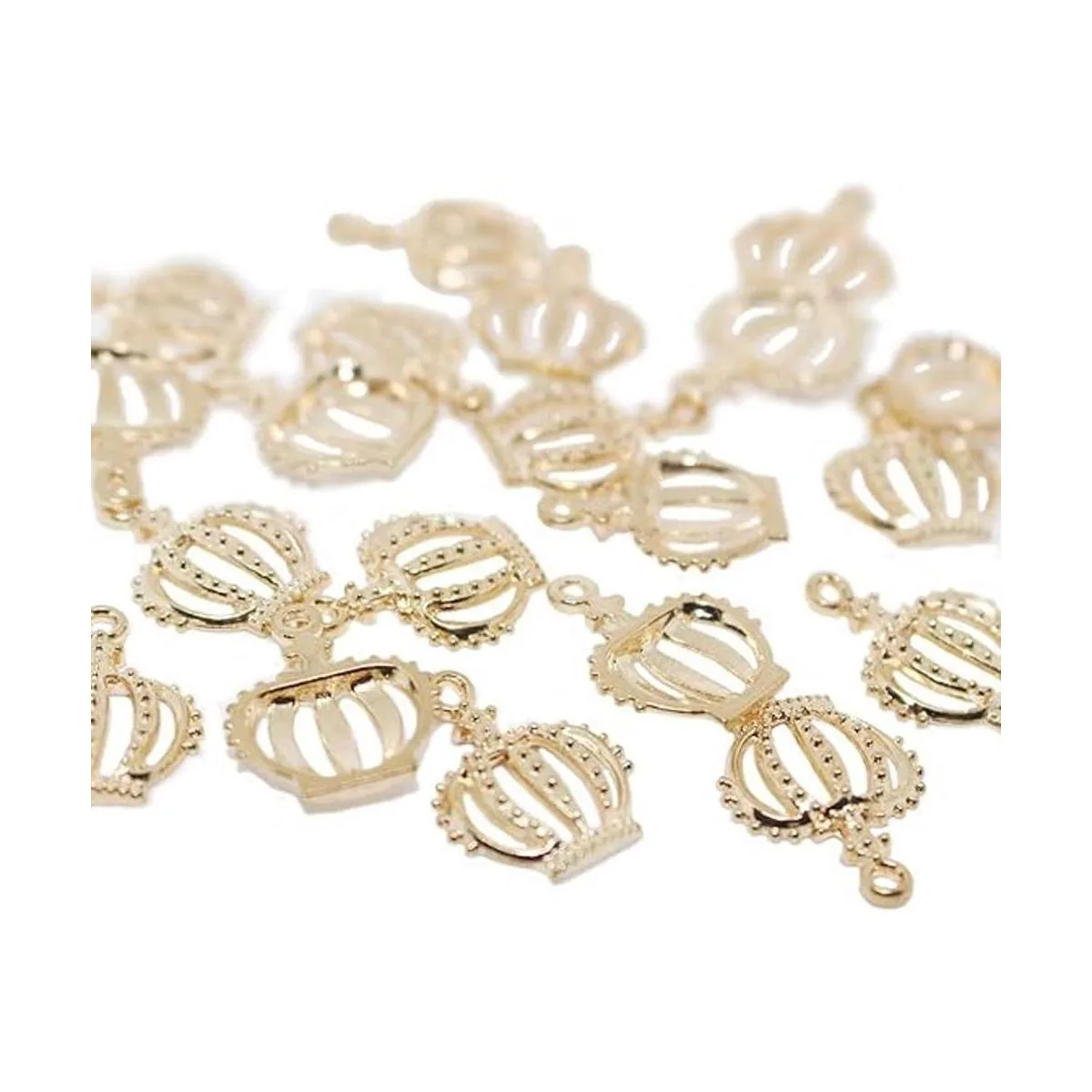 Dedila 20pcs 3D Plana Oro Mini Encantadora Aleación Corona_1