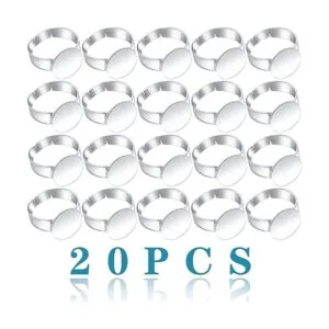 Aylifu 20 piezas de anillos en blanco y dorado ajustables_2