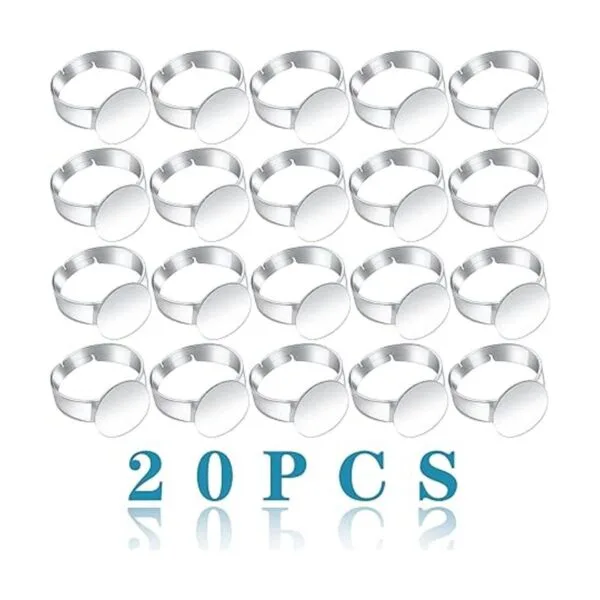 Aylifu 20 piezas de anillos en blanco y dorado ajustables_2