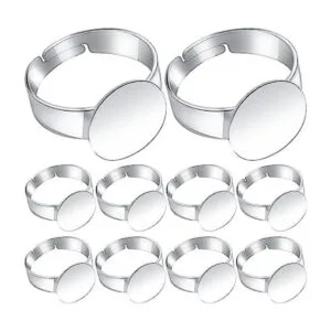 Aylifu 20 piezas de anillos en blanco y dorado ajustables_1