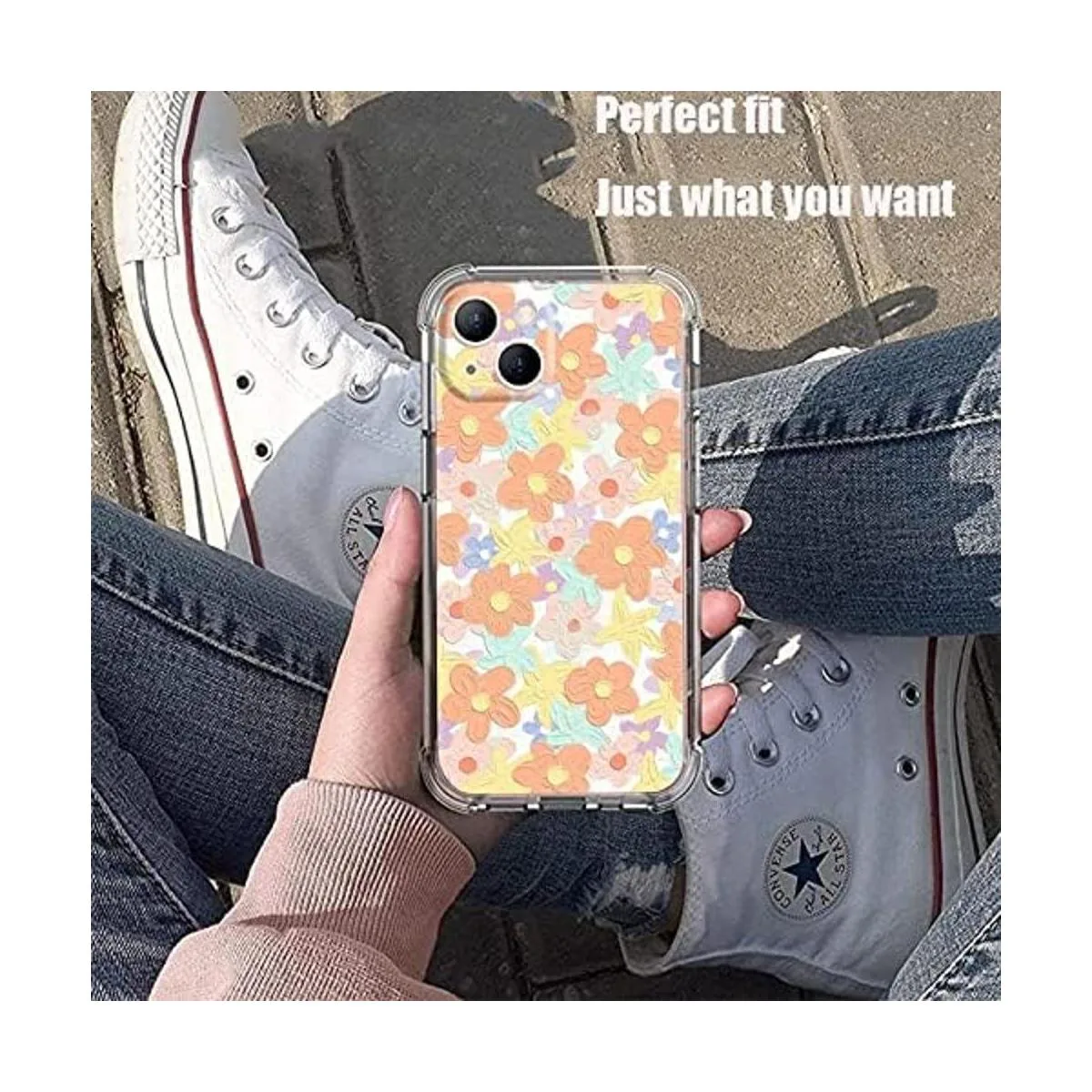 Funda compatible con iPhone 13 con flores diseño_4