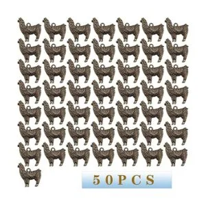 Hmjpng 50 dijes de alpaca colgantes de llama aleación_2