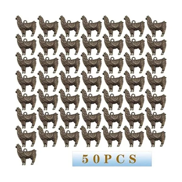 Hmjpng 50 dijes de alpaca colgantes de llama aleación_2