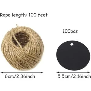 Honbay 100 etiquetas redondas de papel kraft en blanco con_3