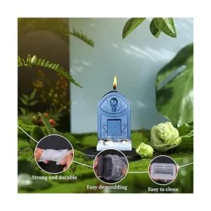 Molde de silicona de lápida de calavera de Halloween_4