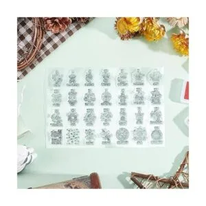 GLOBLELAND Sello de silicona transparente con patrón de_6