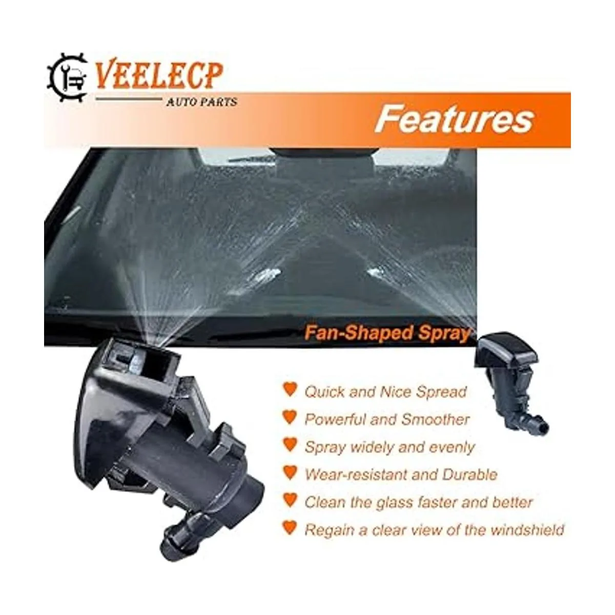 VEELECP Kit de rociador de limpiaparabrisas delantero_2