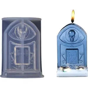 Molde de silicona de lápida de calavera de Halloween_1
