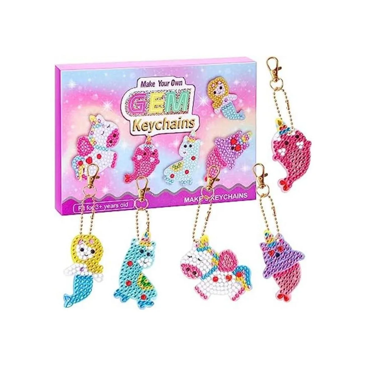 Kit de llavero de pintura de diamantes de gema_1