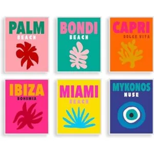 Decoración de habitación preppy arte de pared estético_1