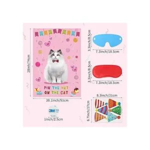 Pin The Hat On The Cat Party Game Juego de fiesta de_2