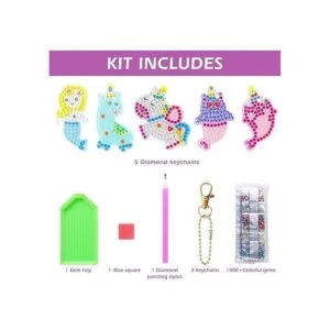 Kit de llavero de pintura de diamantes de gema_2