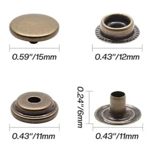 Biaungdo Kit de 200 cierres a presión de 0.591 in cierre_2