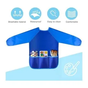 Kuuqa Delantales de arte impermeables para niños con 3_5