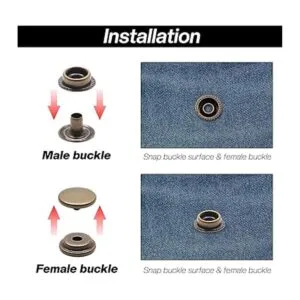 Biaungdo Kit de 200 cierres a presión de 0.591 in cierre_4