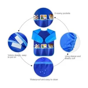 Kuuqa Delantales de arte impermeables para niños con 3_4