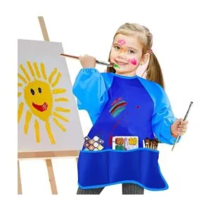 Kuuqa Delantales de arte impermeables para niños con 3_6