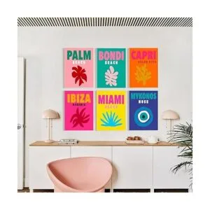 Decoración de habitación preppy arte de pared estético_2