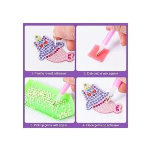 Kit de llavero de pintura de diamantes de gema_4