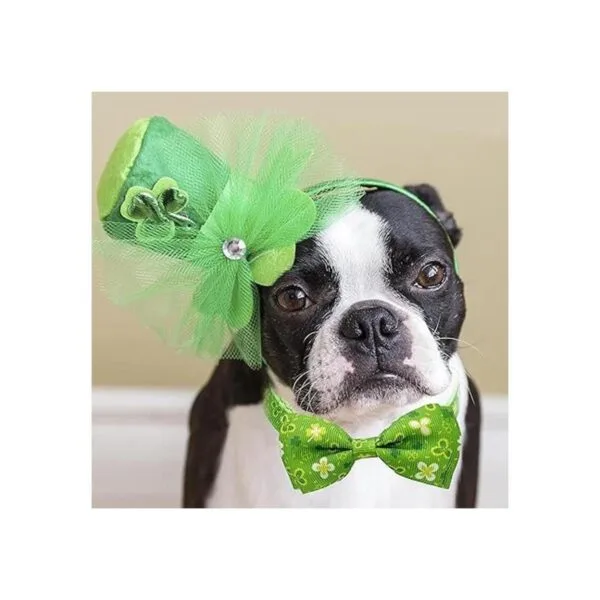 Pohshido 2 Pack St. Patrick Day Cat Collar with Bow_6