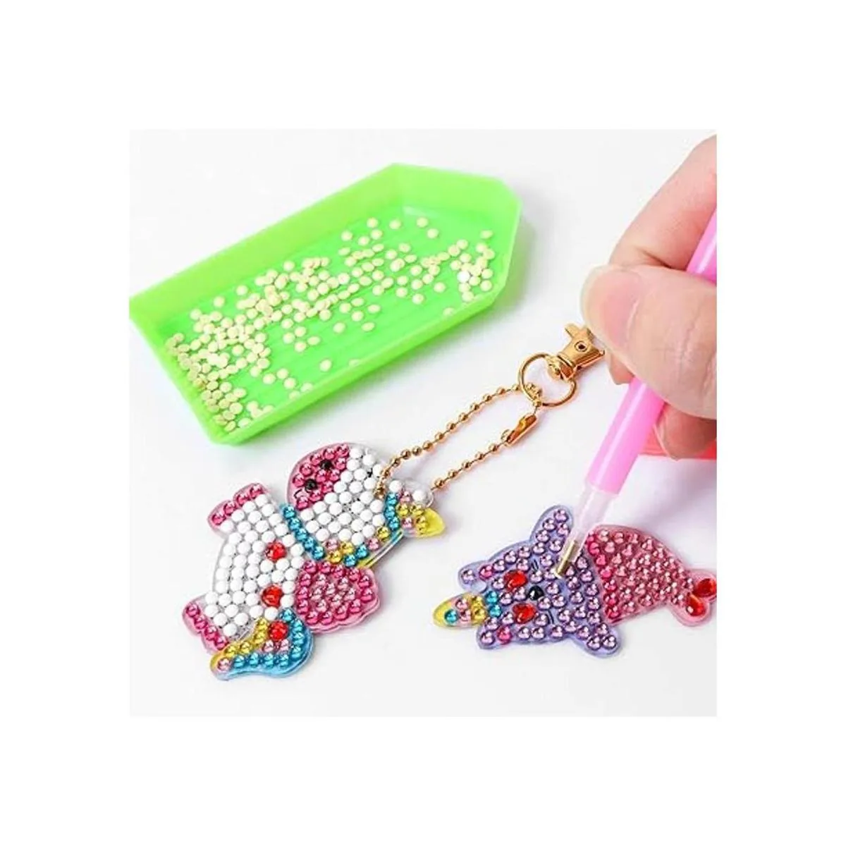Kit de llavero de pintura de diamantes de gema_5