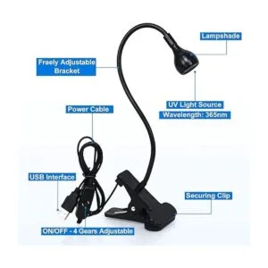 Geisofu Lámpara de uñas UV de cuello de cisne 395 nm 3 W_4