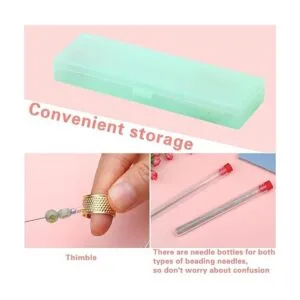 El juego de 74 agujas de cuentas incluye 60 agujas de hilo_6