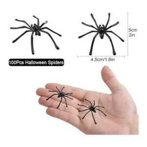 BAINFE 100 piezas de mini arañas de plástico de Halloween_2