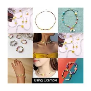 Paquete de 200 cuentas de cara sonriente de oro blanco de_7