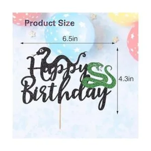 Qerleny Decoración de pastel de serpiente con purpurina_2
