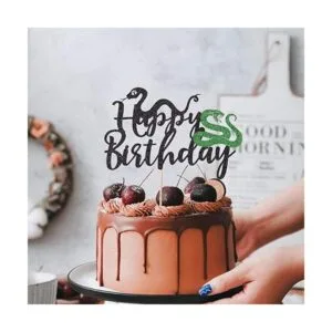 Qerleny Decoración de pastel de serpiente con purpurina_4