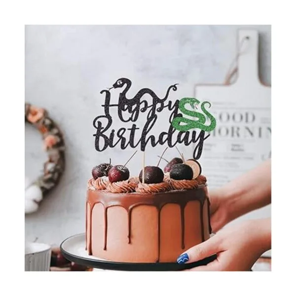 Qerleny Decoración de pastel de serpiente con purpurina_4