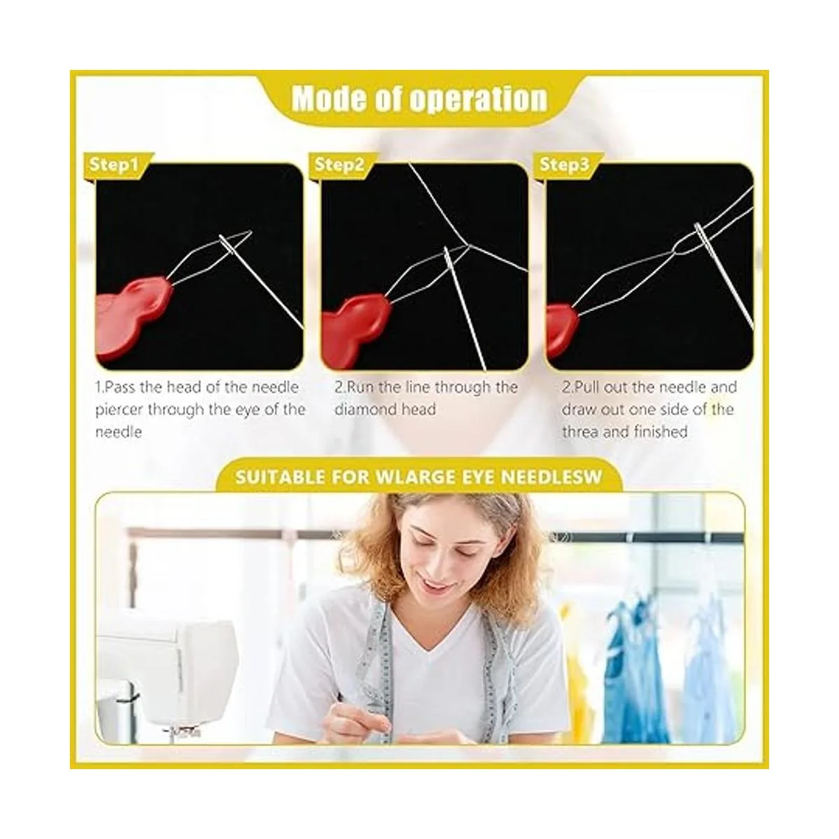Kit de 26 roscadores de aguja 6 enhebradores de agujas en_4