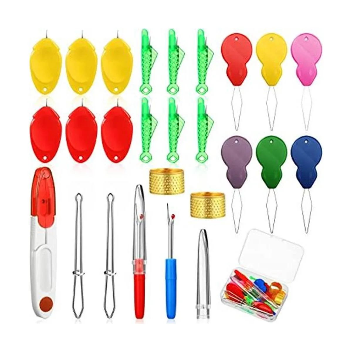 Kit de 26 roscadores de aguja 6 enhebradores de agujas en_1