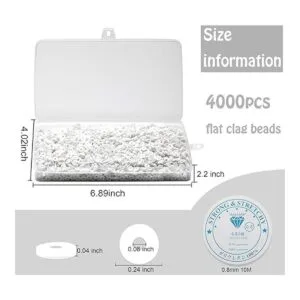 Ahouws Juego de 4000 cuentas de arcilla blanca para hacer_2