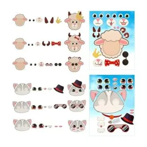 48 hojas de pegatinas de animales de manualidades con 8_3