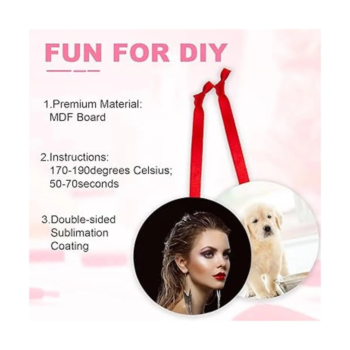 SAVITA 25 colgantes en blanco por sublimación MDF de 2.83_4