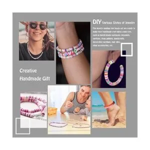 Ahouws Juego de 4000 cuentas de arcilla blanca para hacer_6