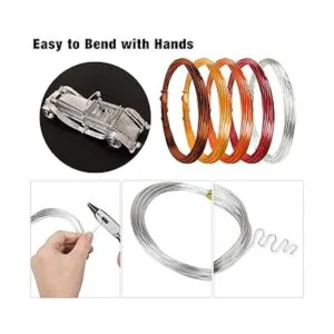 12 rollos de alambre de aluminio de colores de 196.8 pies_3