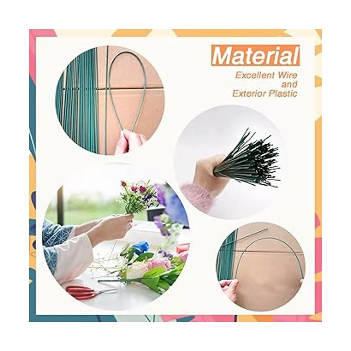 200 piezas de alambre de tallo de flores florales alambre_3