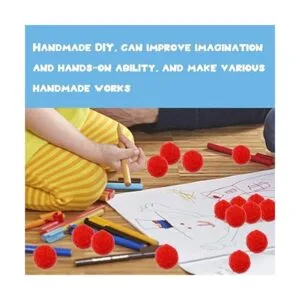 150 pompones pompones rojos de 1 pulgada bolas de pompón_5