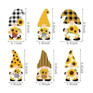 WATINC Paquete de 25 adornos de madera de gnomo de_2