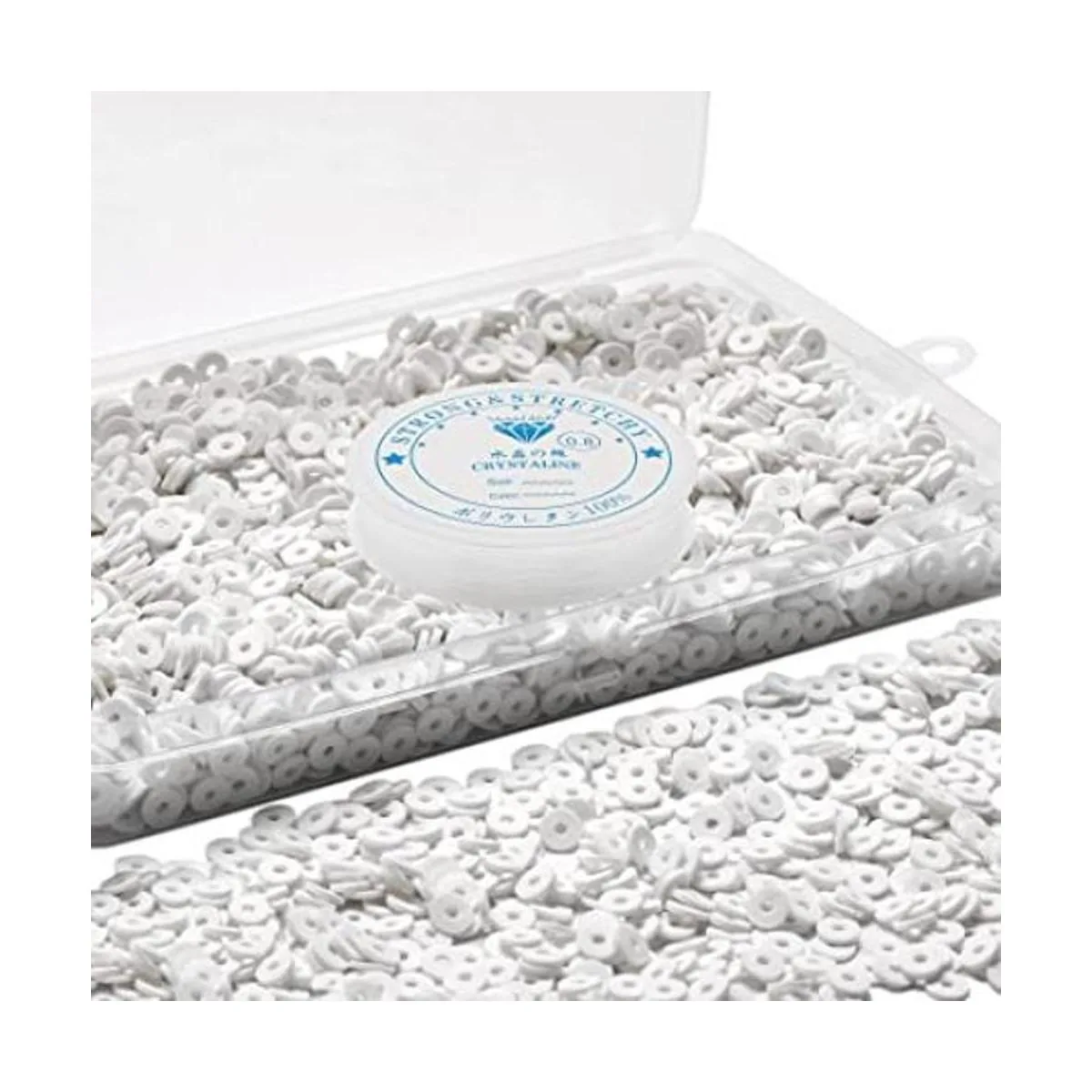 Ahouws Juego de 4000 cuentas de arcilla blanca para hacer_1